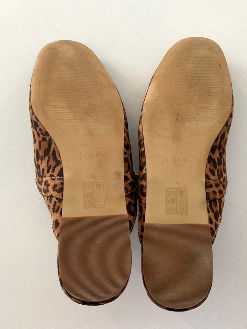 J.Crew Leopard Mary Jane Flat Mules Brown Black Size 10 - Picture 6 of 9